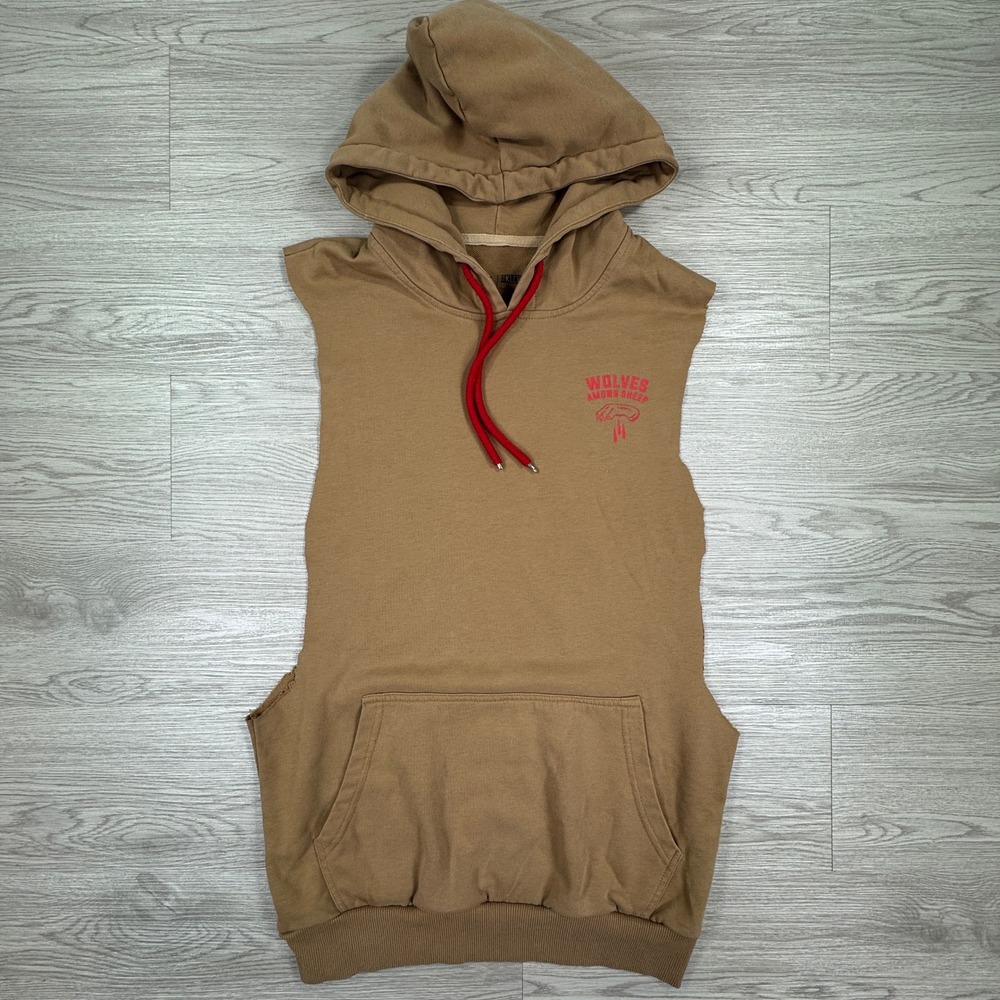 Kill Crew Wolves Among Sheep Hoodie Sand Small Cut Off Sleeveless Porrada Gym